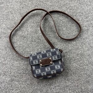 LOEWE Anagram Mini Crossbody Belt Bag Navy Brown Adjustable Strap